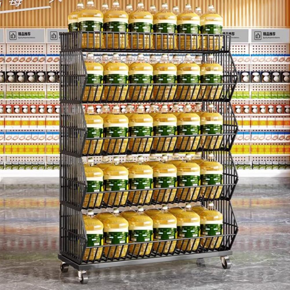 Amazon.co.jp: GRRICEPLコンビニ棚カート、ローリングメタルワイヤー